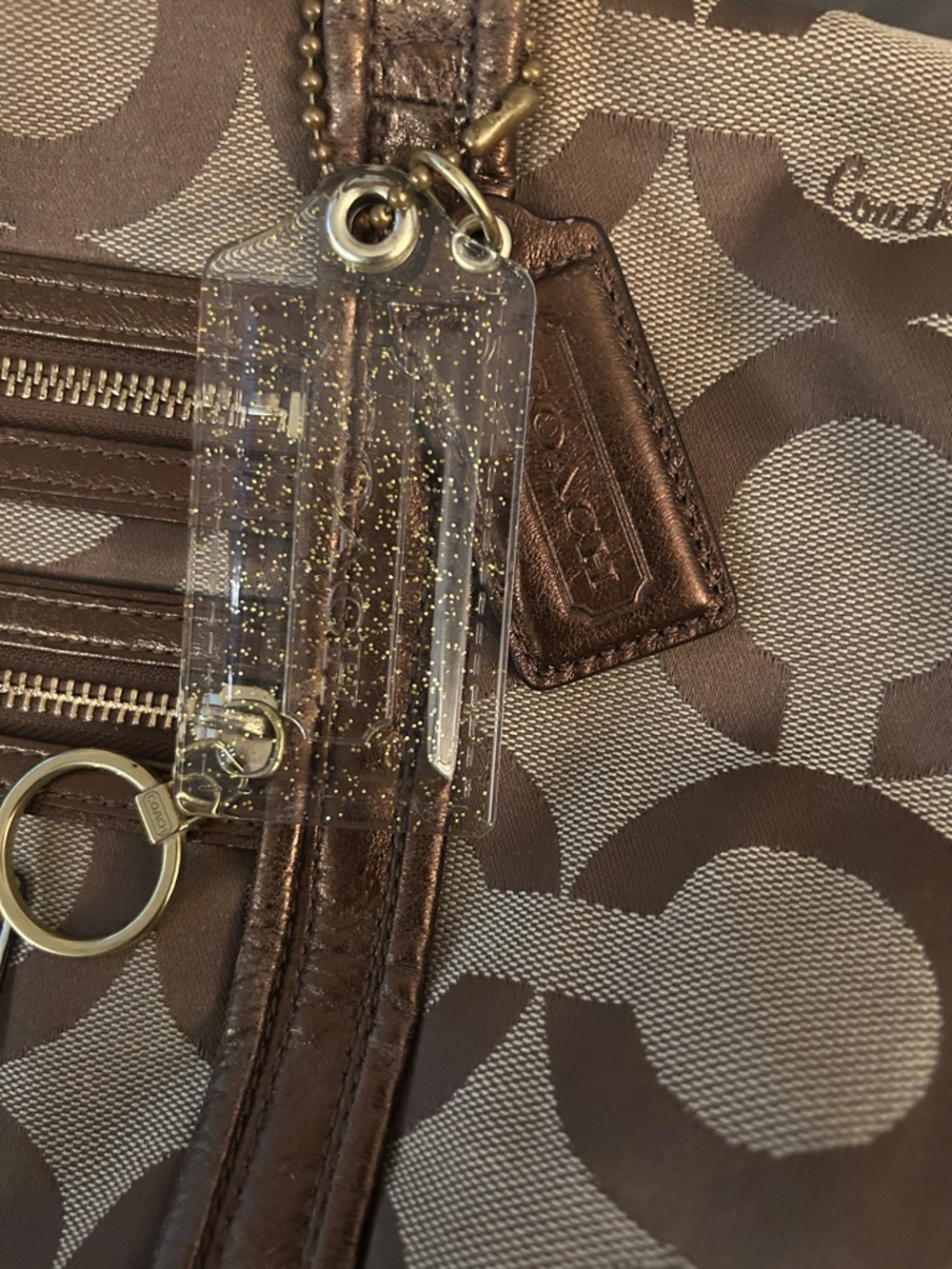 Coach Poppy Signature Op Art Glam Tote bag in Khaki Bronze No. G0967-13826 - Picture 5 of 6